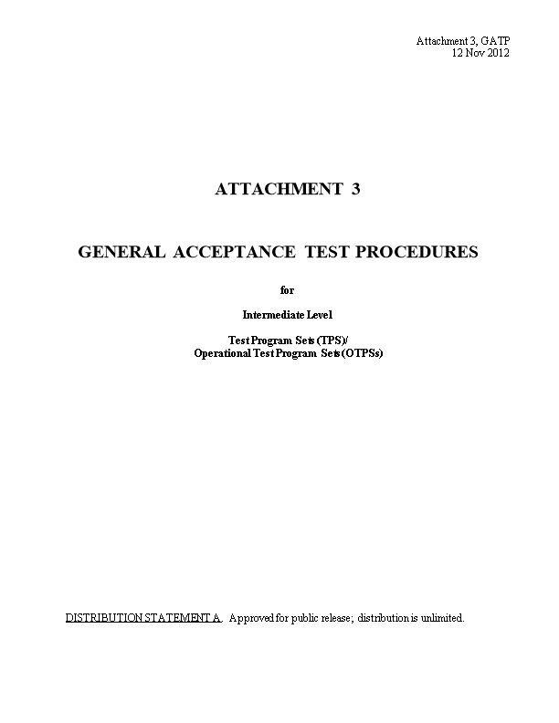 General Acceptance Test Procedures