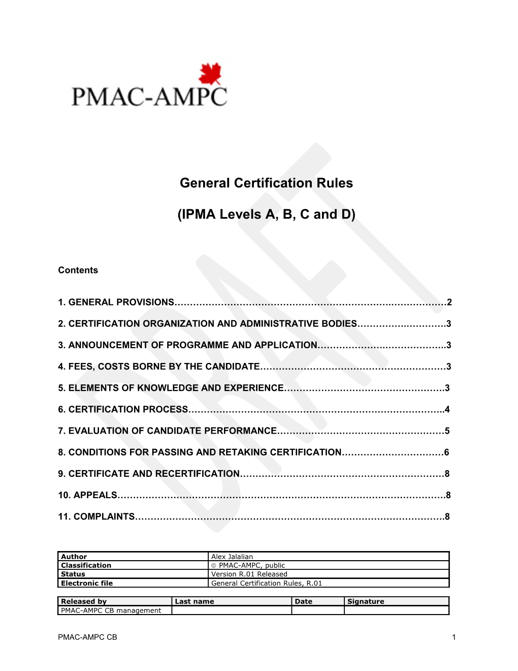 General Certification Rules
