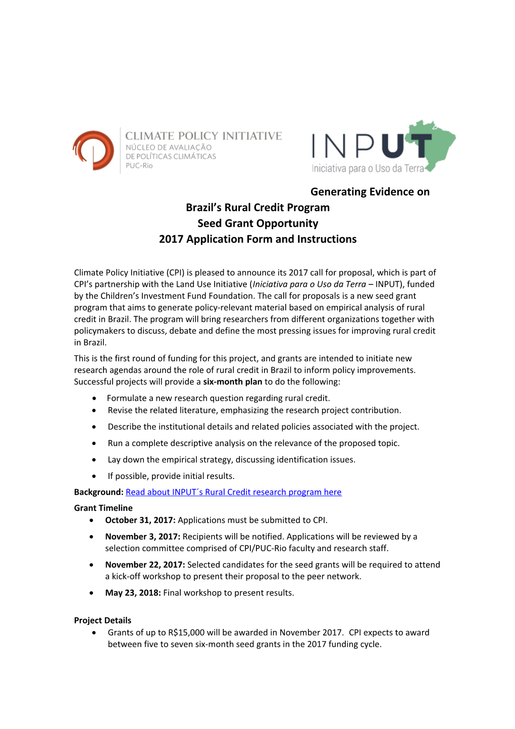 Generating Evidence on Brazil S Rural Credit Program