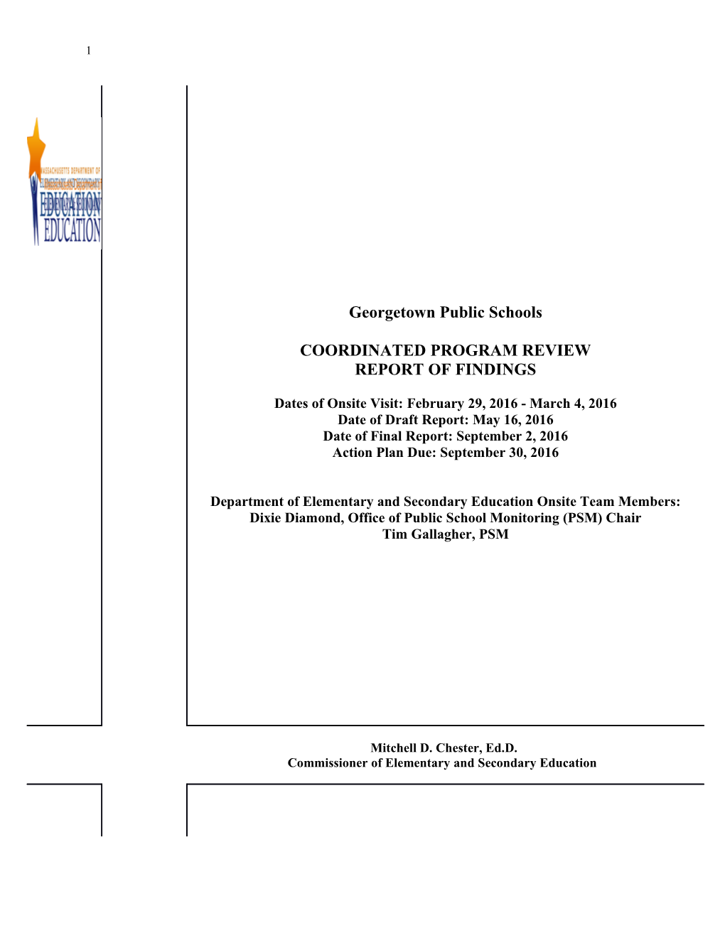 Georgetown Public Schools CPR Final Report 2016