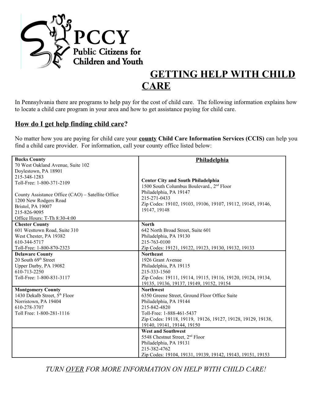 Getting Help with Child Care