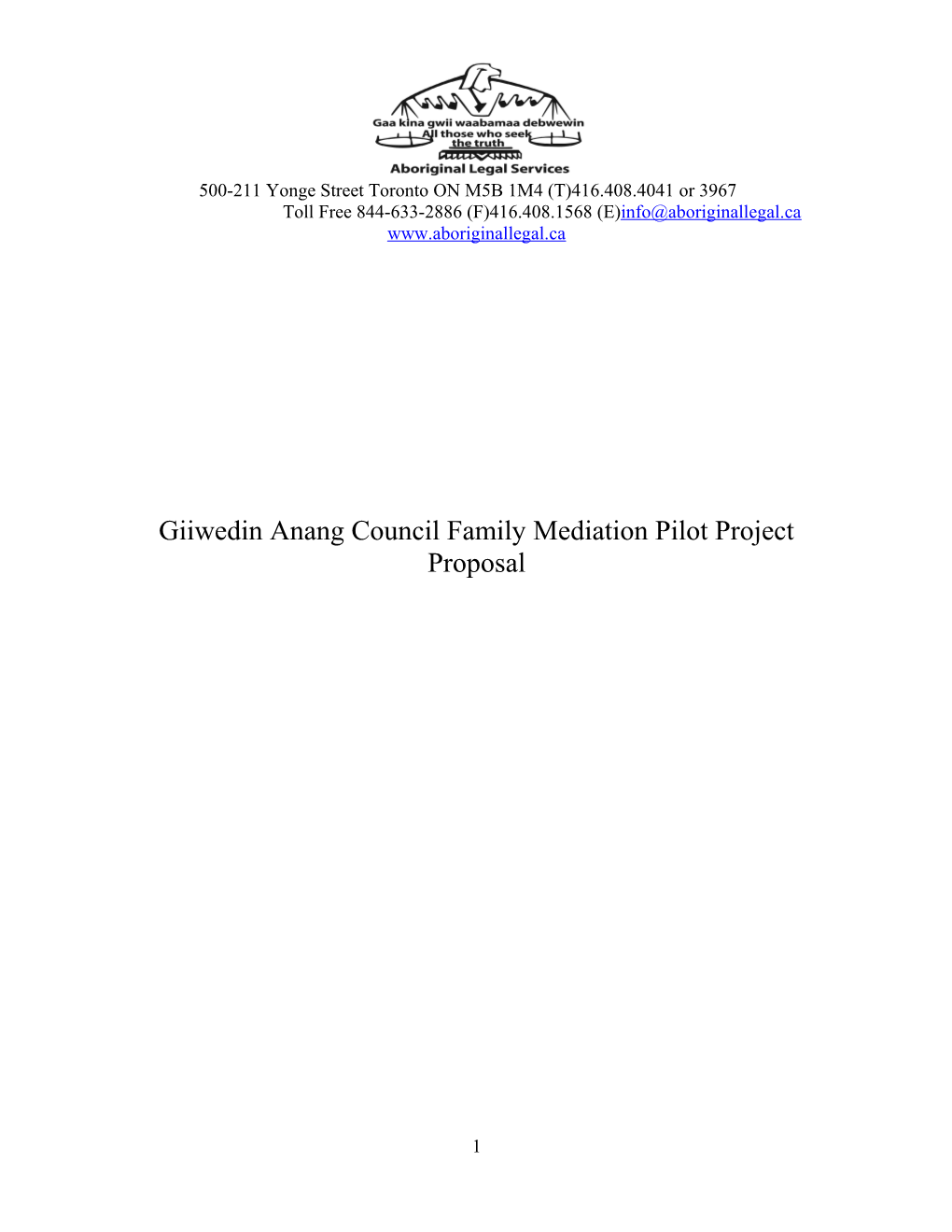 Giiwedin Anang Council Family Mediation Pilot Project
