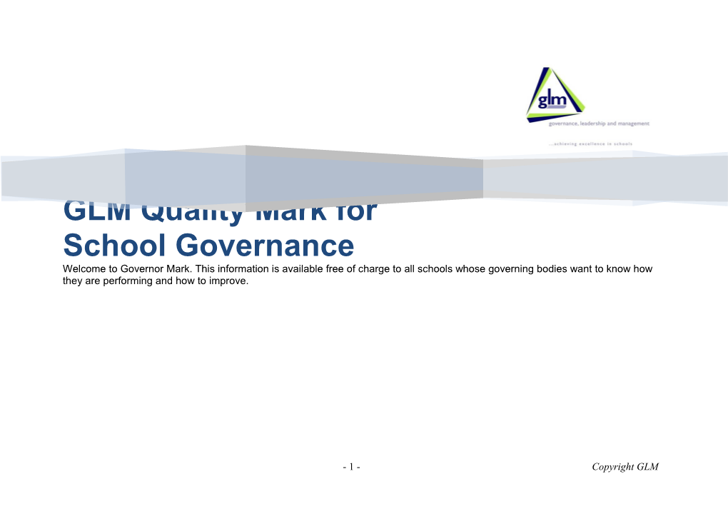 GLM Quality Mark for School Governance