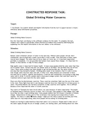 Global Drinking Water Concerns