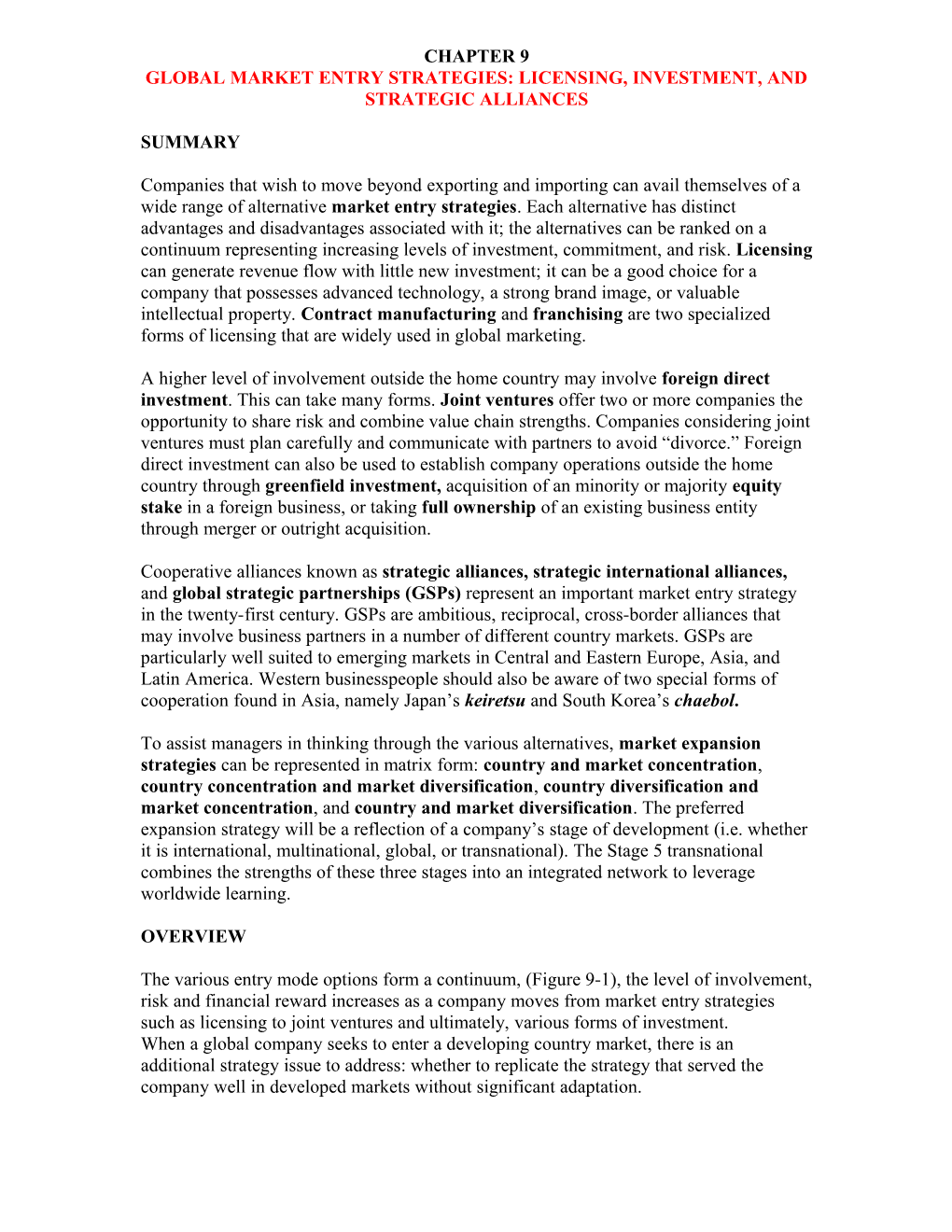 Global Market Entry Strategies Licensing Investment And Docest