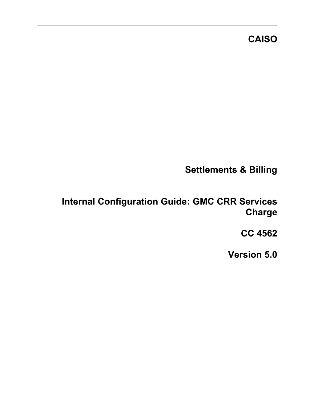 GMC CRR Services Charge