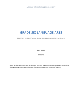 Grade Six Language ARTS