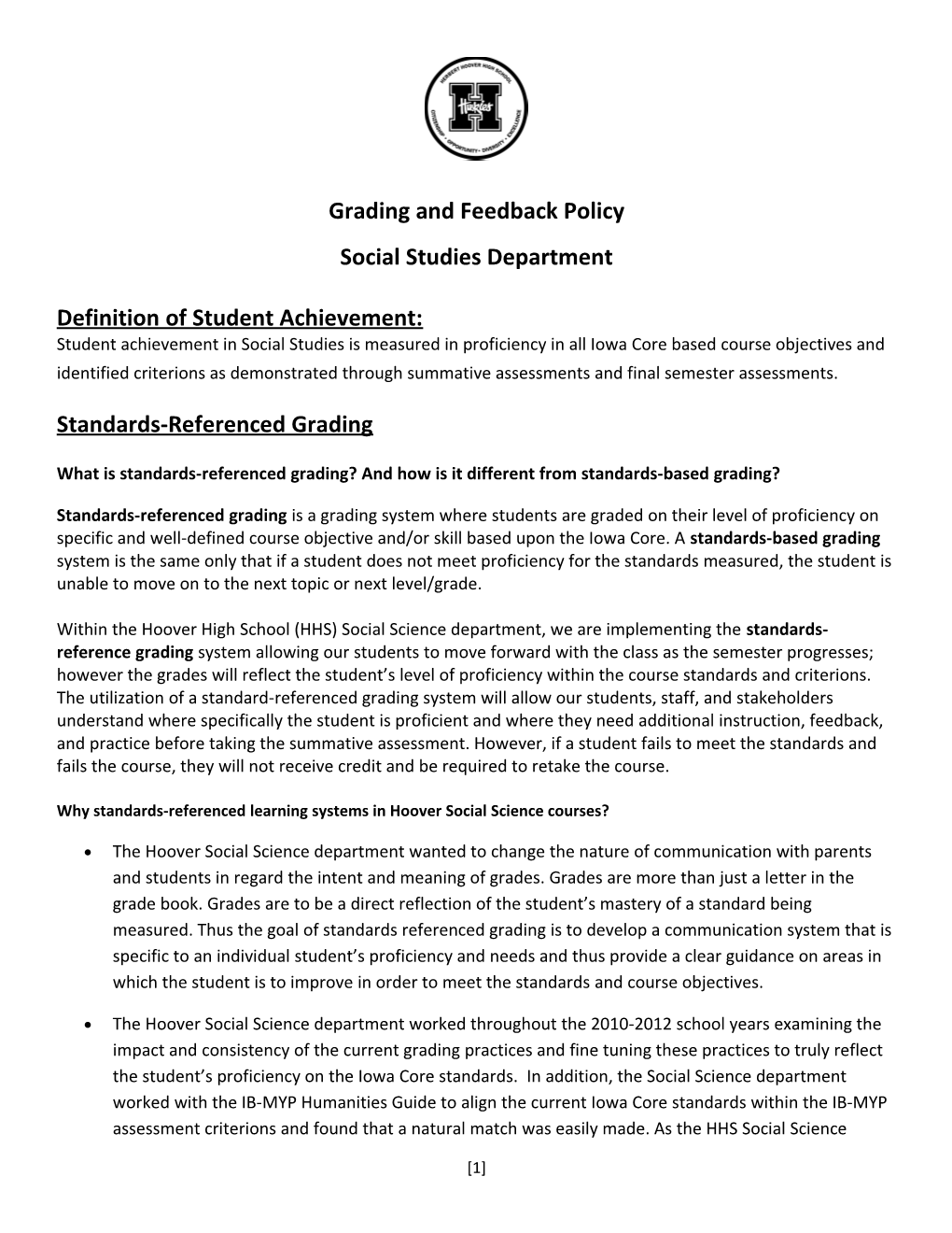 Grading and Feedback Policy