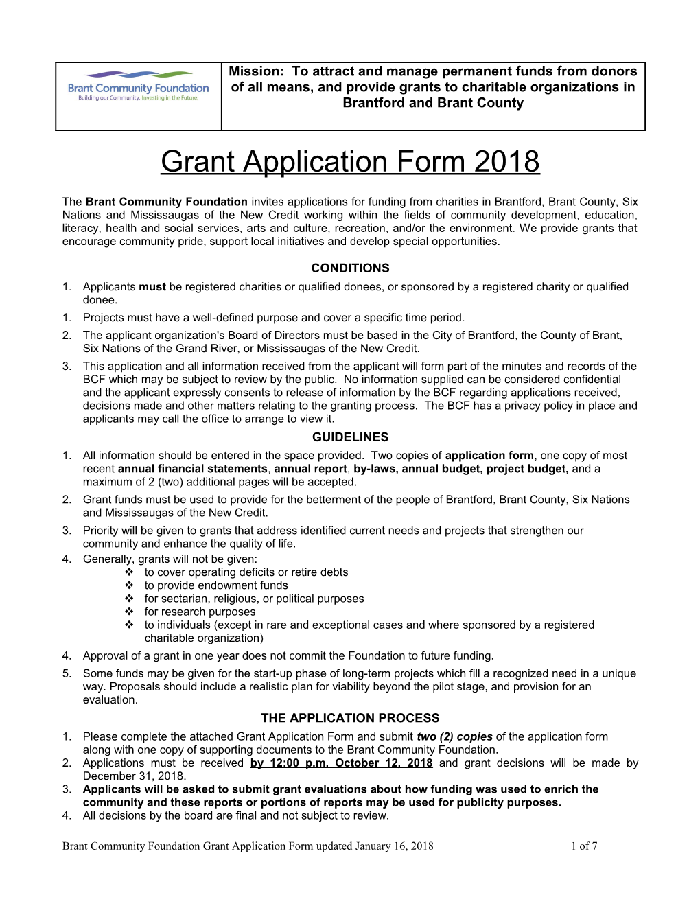 Grant Application Form2018