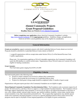 Grants Are Awarded to Support Community Projects with Which Leadership Siskiyou County
