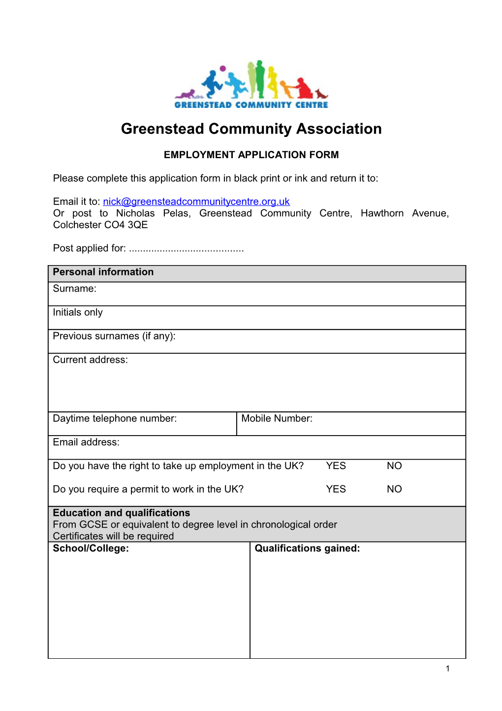 Greenstead Community Association