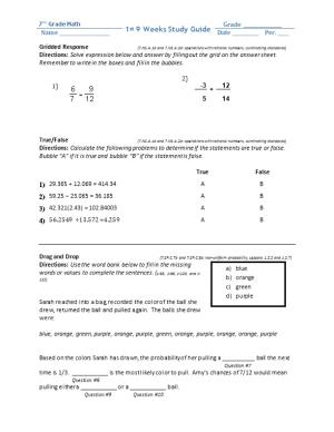 Gridded Response (7.NS.A.1D and 7.NS.A.2D: Operations with Rational Numbers, Culminating