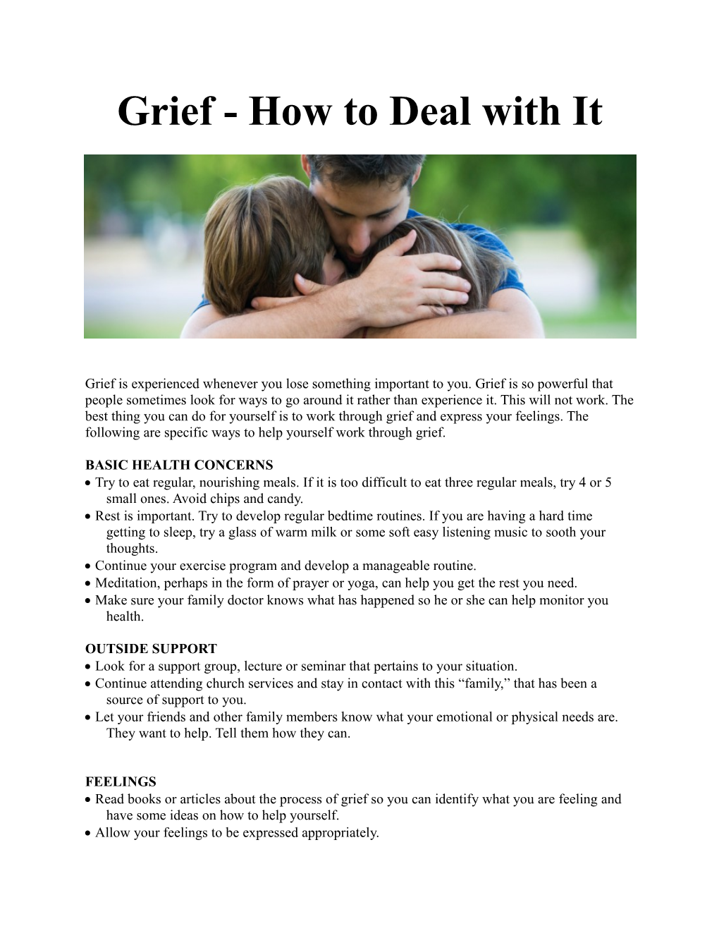 Grief - How to Deal with It