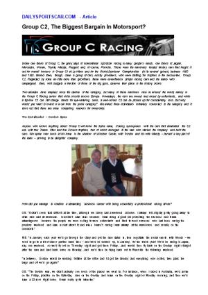 Group C2, the Biggest Bargain in Motorsport?