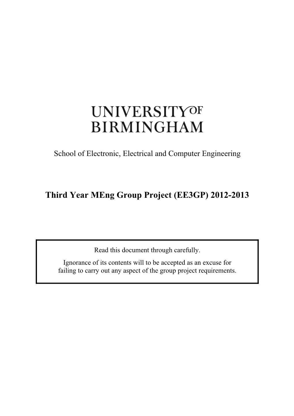 Group Design Study (EEM3GP) 1999/2000