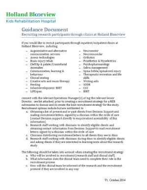 Guidance Document - Clinical Recruitment