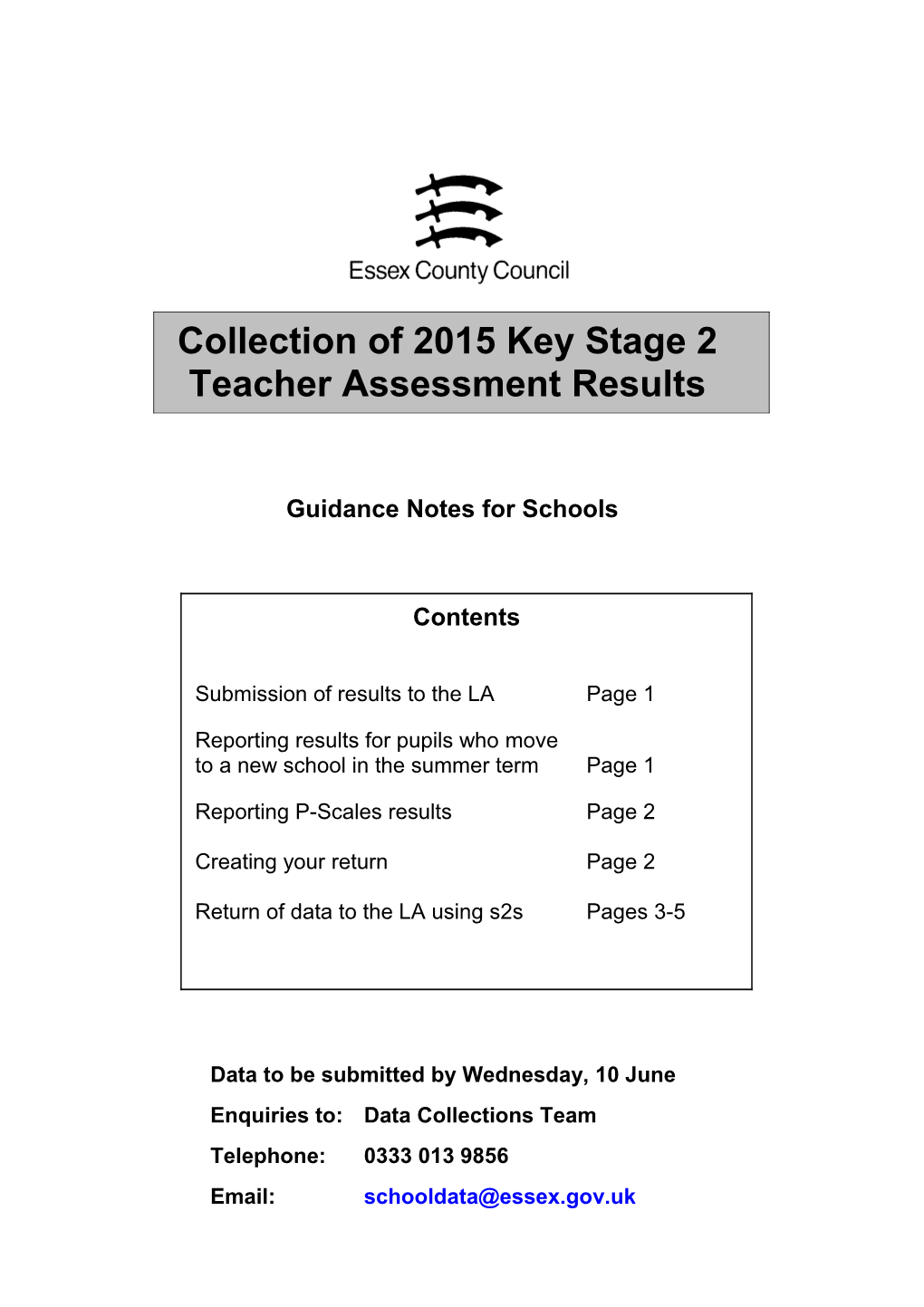Guidance Notes for Schools