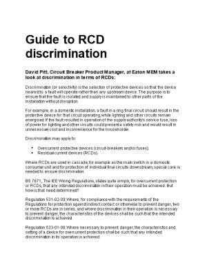 Guide to RCD Discrimination