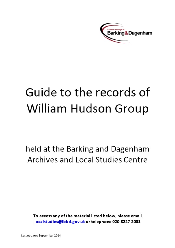Guide Tothe Records of William Hudson Group