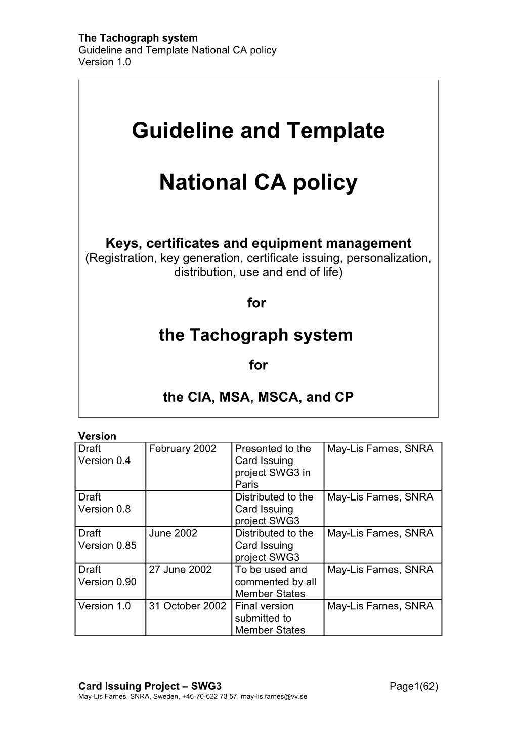 Guideline and Template