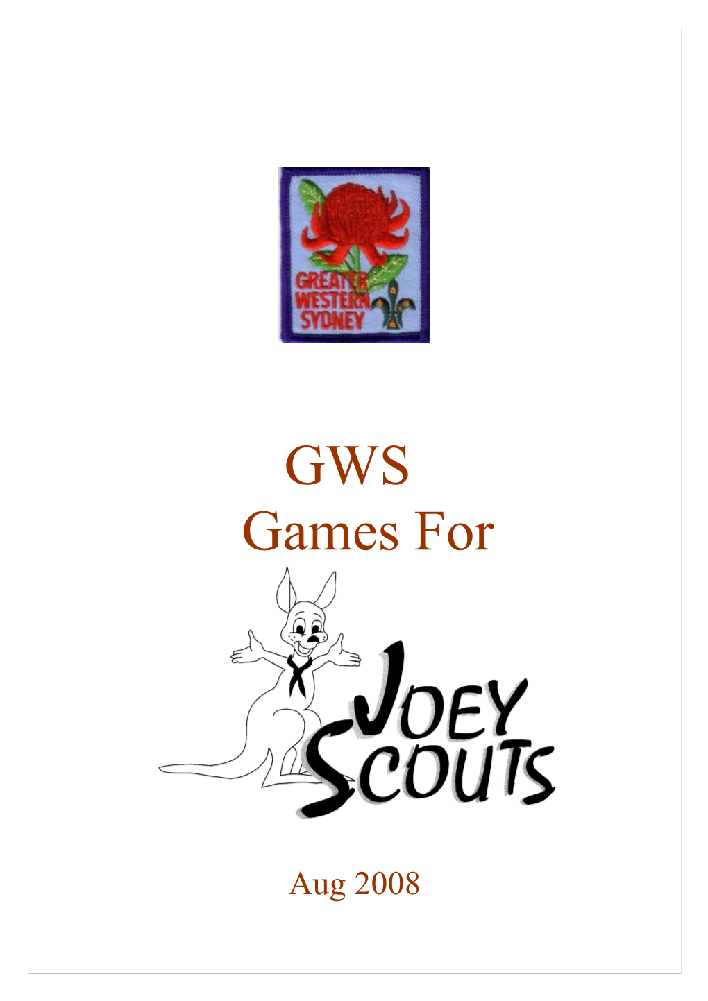 GWS Games for Joey Scouts