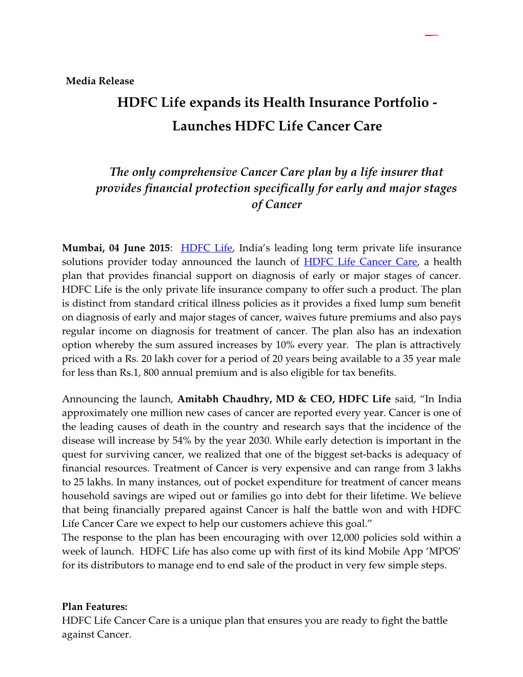 HDFC Life Expandsits Healthinsurance Portfolio