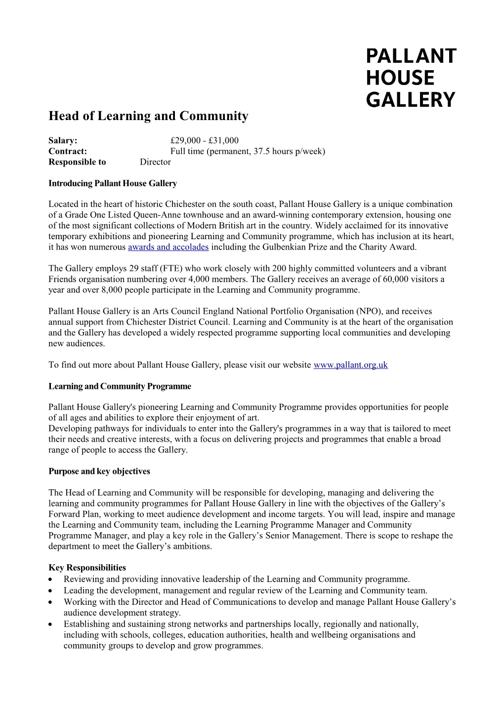 Head of Learning and Community