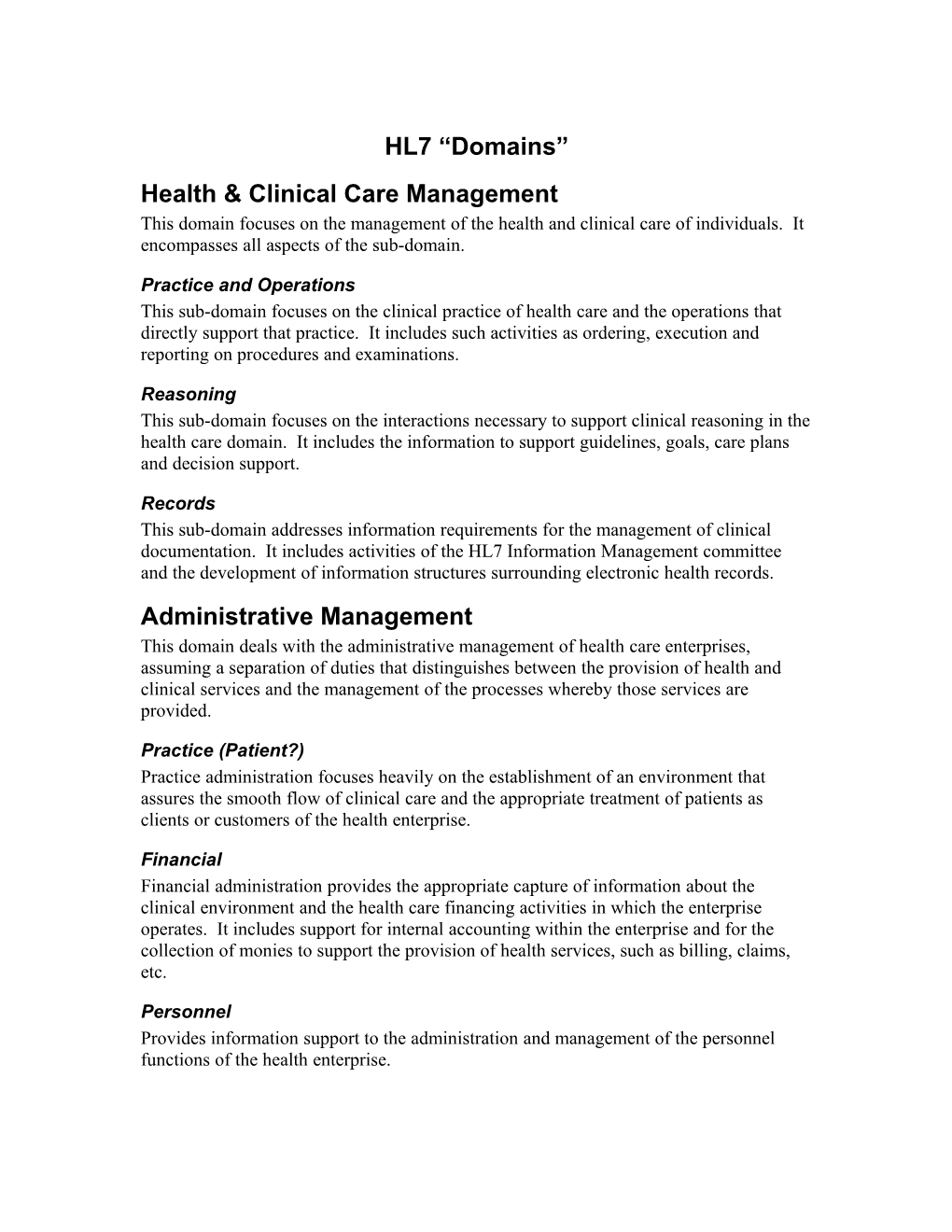 Health & Clinical Care Management