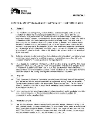 HEALTH & SAFETY MANAGEMENT Supplement SEPTEMBER2009