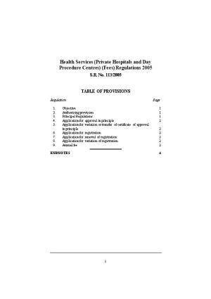 Health Services (Private Hospitals and Day Procedure Centres) (Fees) Regulations 2005