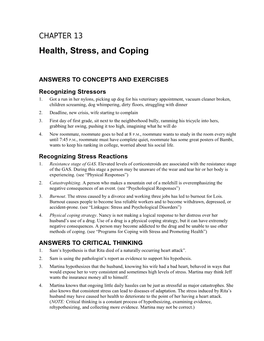 Health, Stress, and Coping