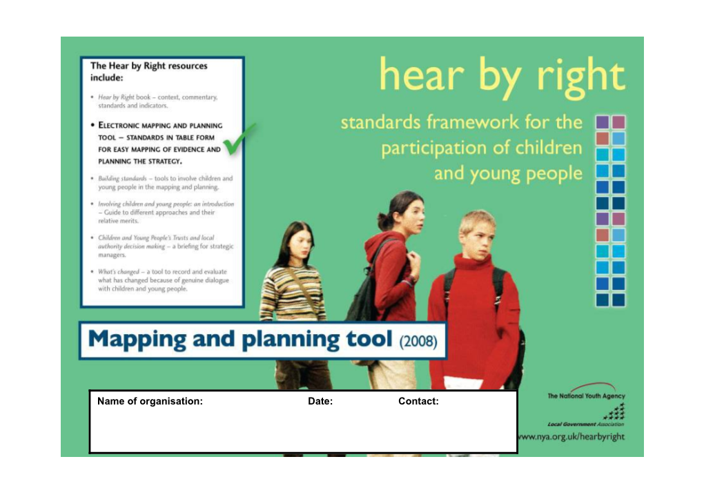 Hear by Right Template Mapping and Planning Organisational Change