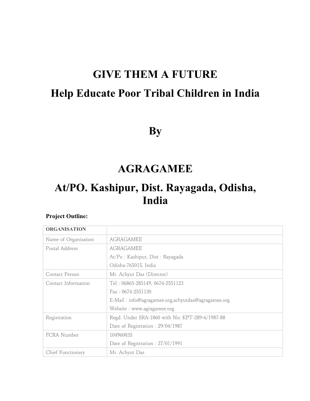 Help Educate Poor Tribal Children in India