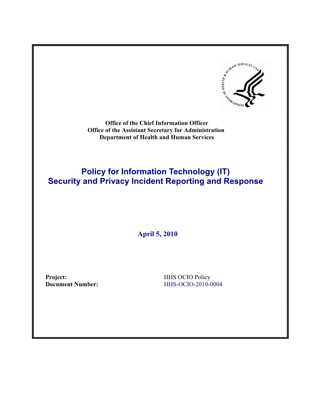HHS Information Security and Privacy Program Policy
