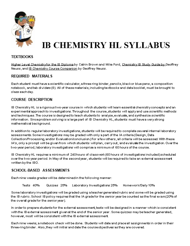 Higher Level Chemistry for the IB Diploma by Catrin Brown and Mike Ford, Chemistry IB