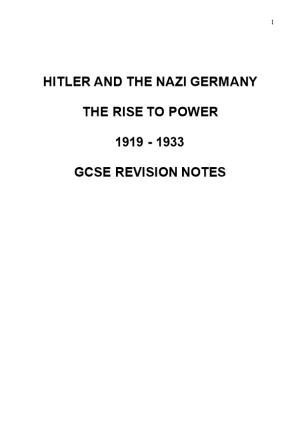 Hitler and the Nazi Germany