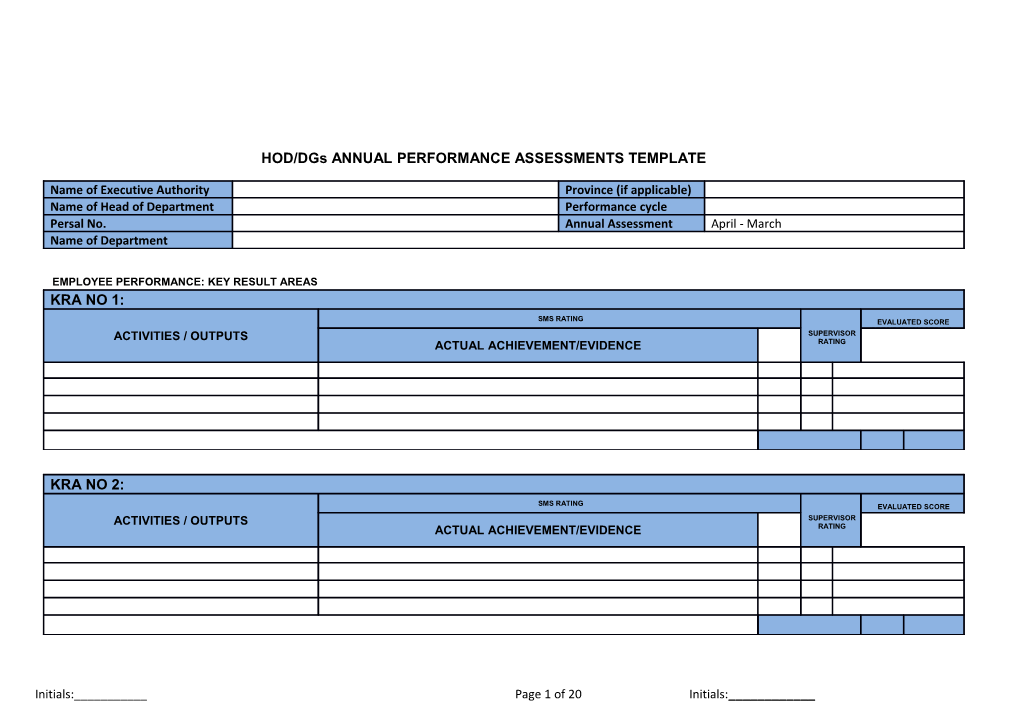 HOD/Dgsannual Performance Assessments Template
