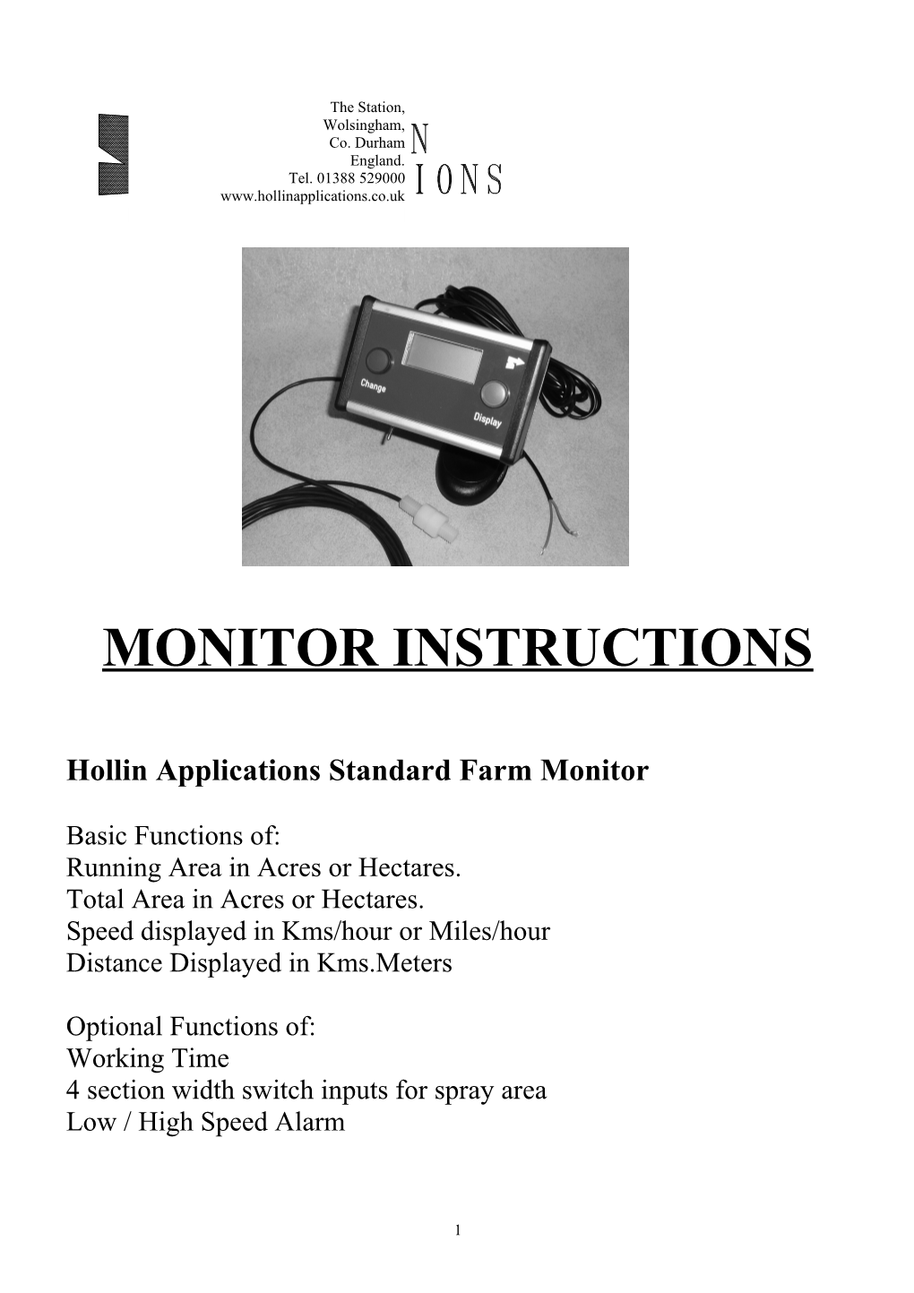 Hollin Applications Standard Farm Monitor