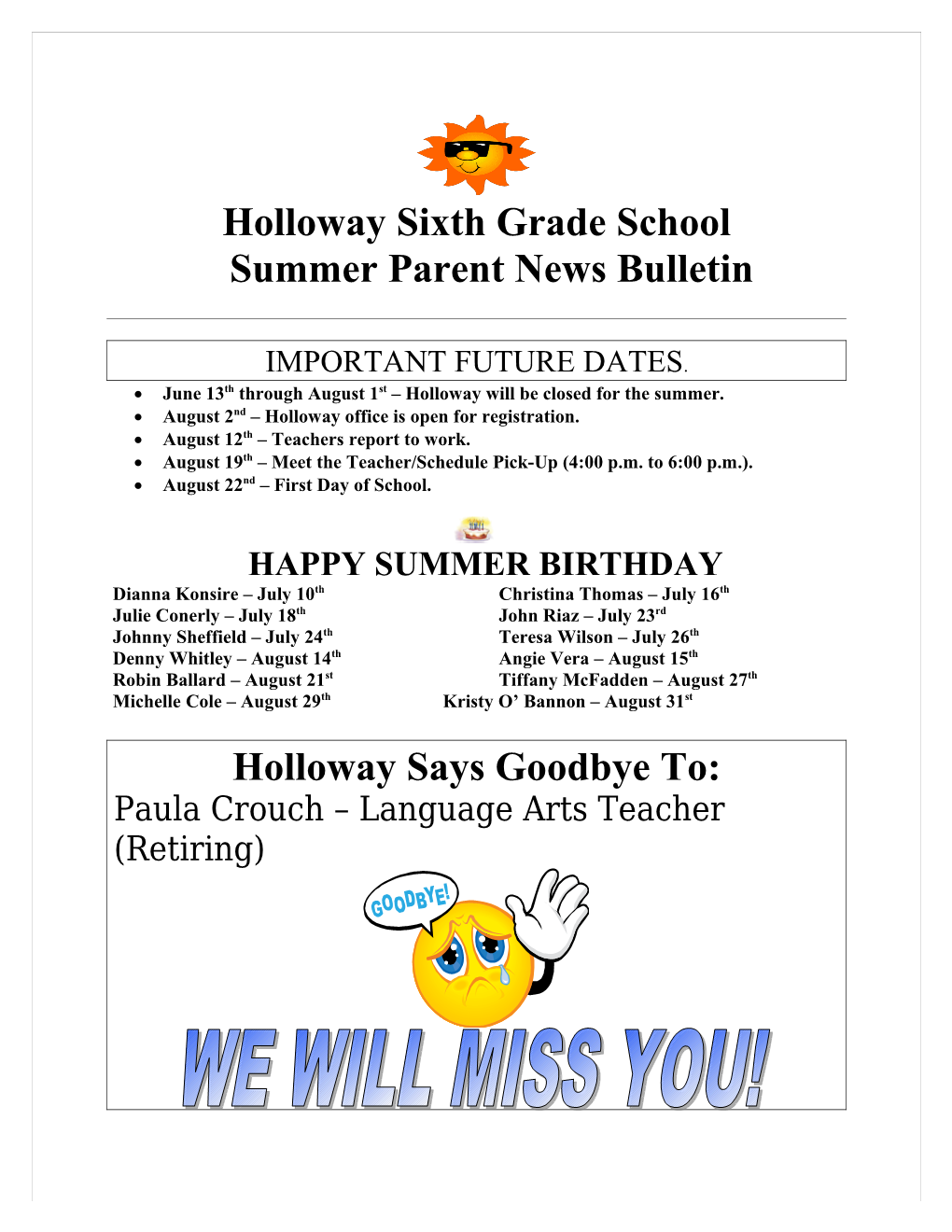 Holloway Sixth Grade School