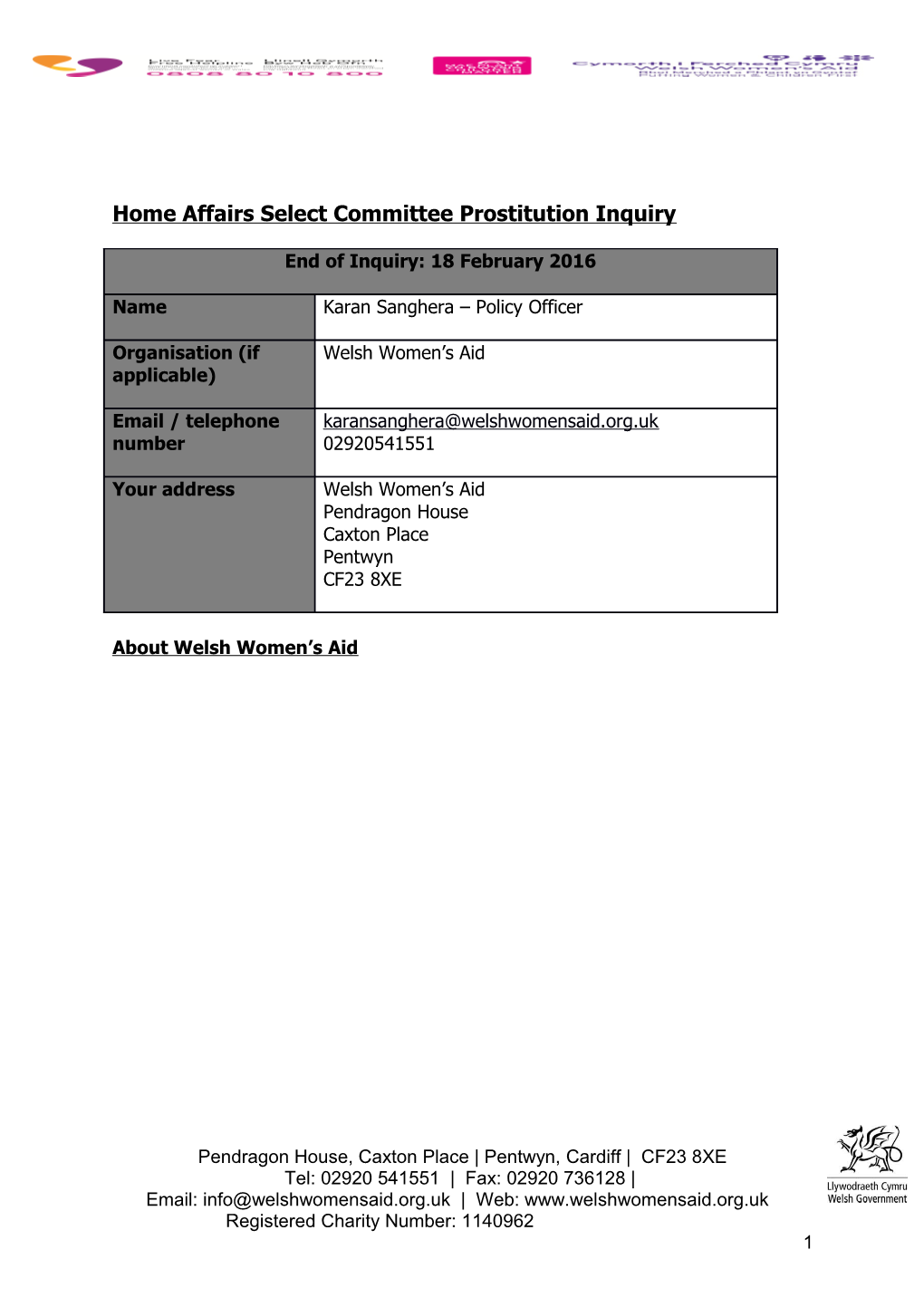 Home Affairs Select Committee Prostitution Inquiry