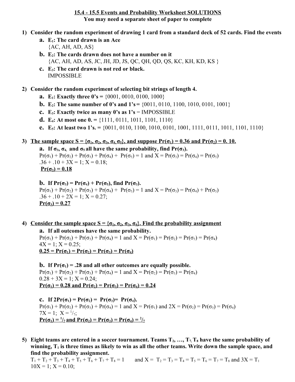 Honors Discrete Chapter 15: Multiplication Rule Worksheet