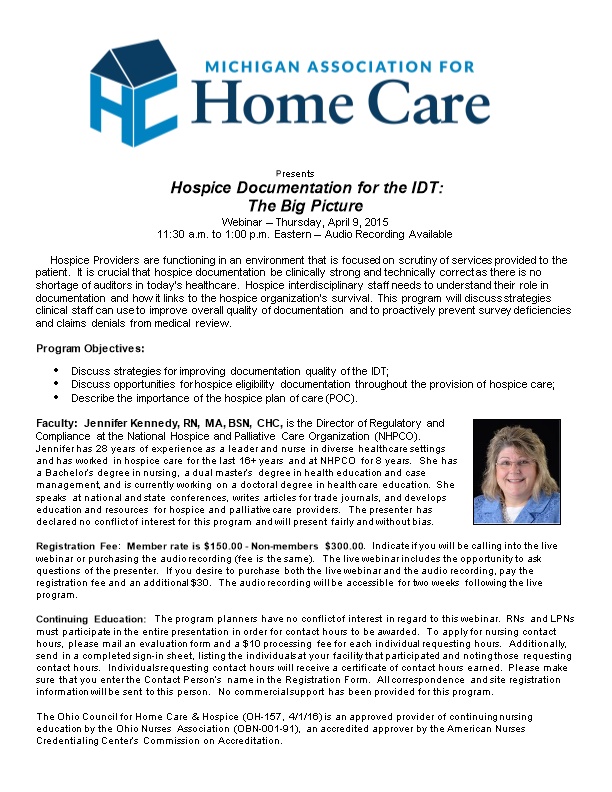 Hospice Documentation for the IDT