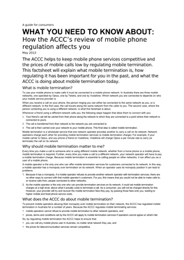 How the ACCC's Review of Mobile Phone Regulation Affects You
