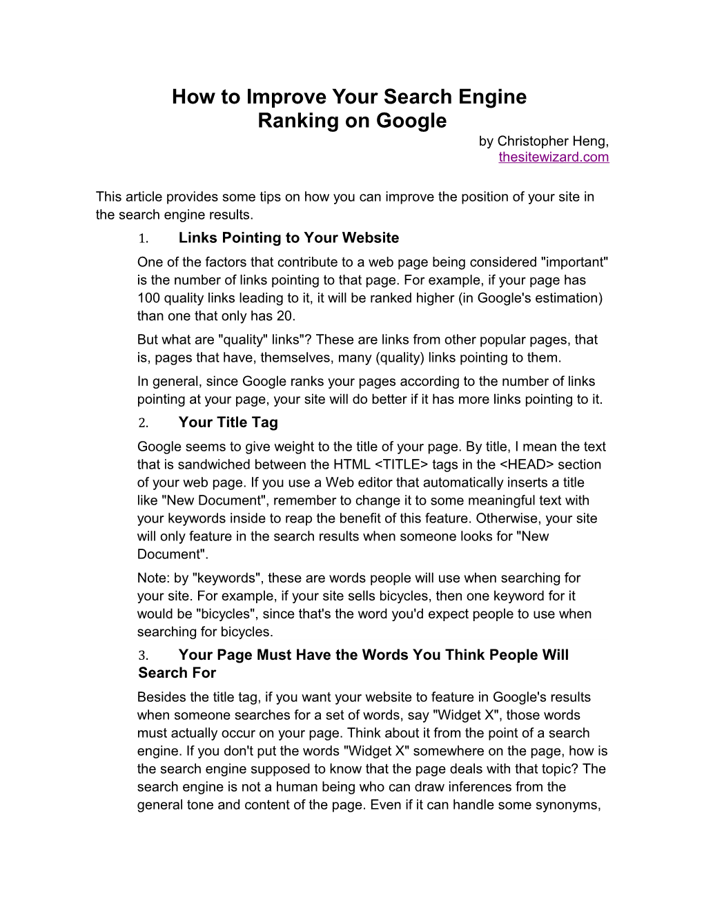 How to Improve Your Search Engine Ranking on Google