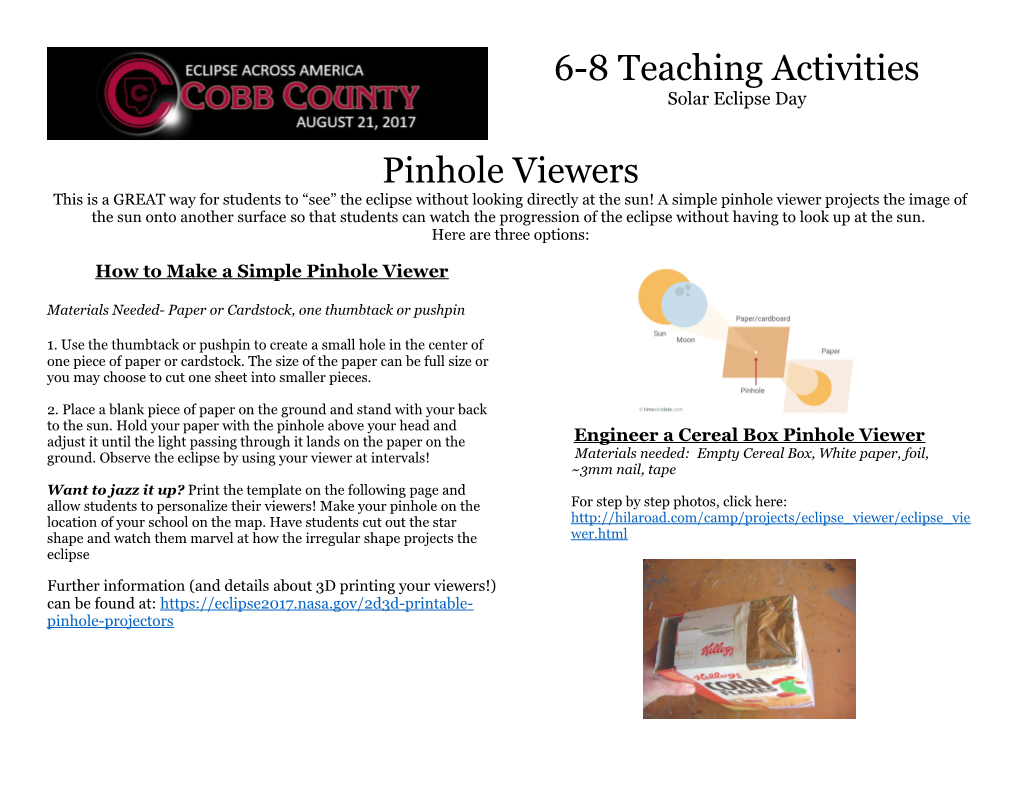 How to Make a Simple Pinhole Viewer