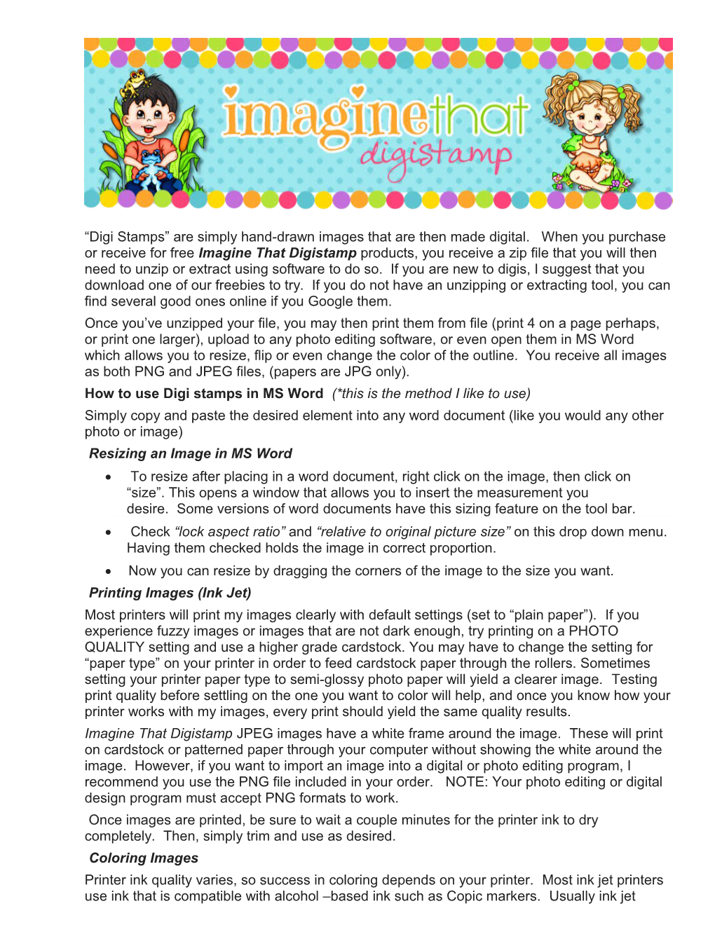 How to Use Digi Stamps in MS Word (*This Is the Method I Like to Use)