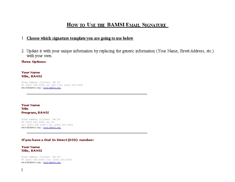How to Use the BAMSI Email Signature