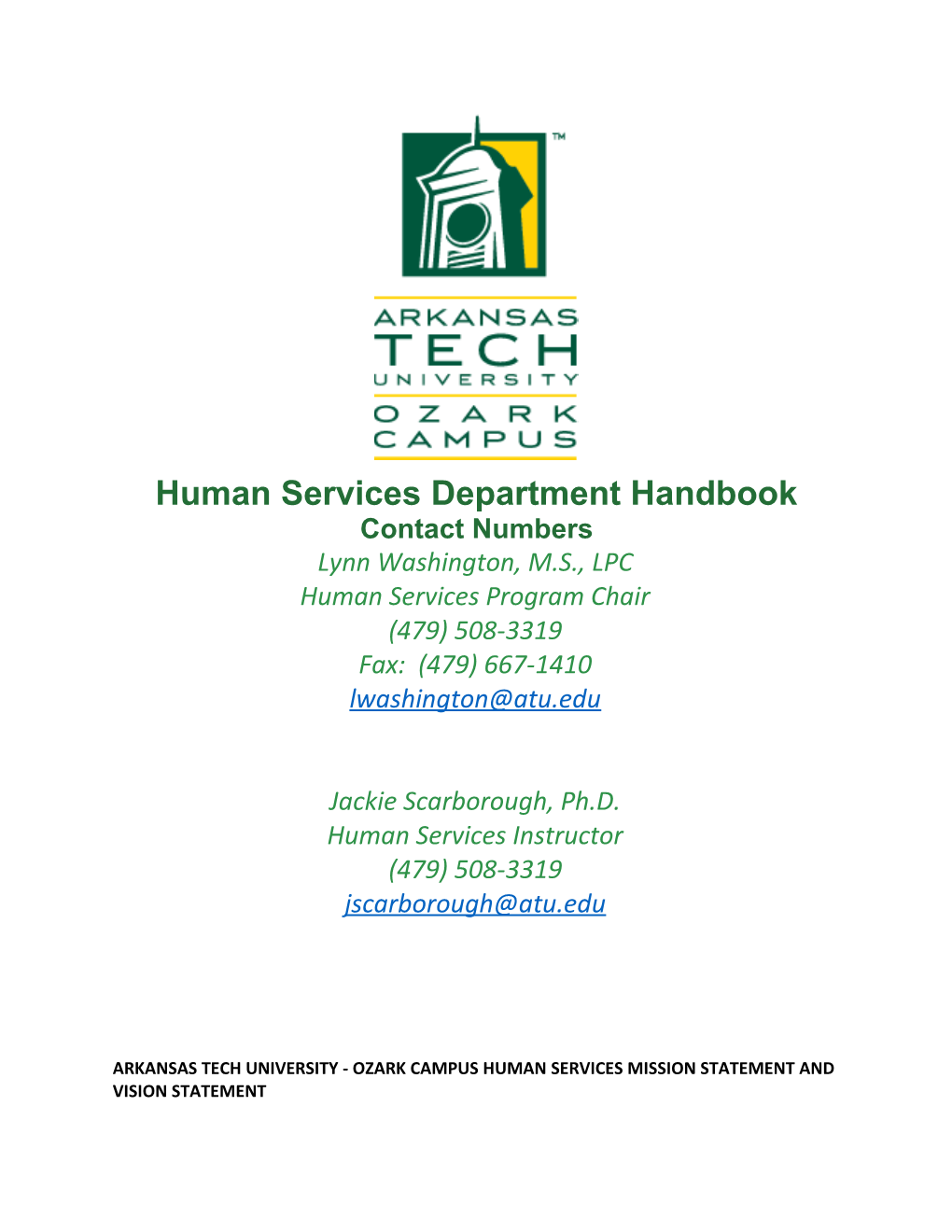 Human Services Department Handbook