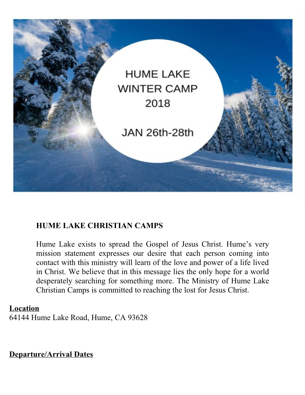 Hume Lake Christian Camps