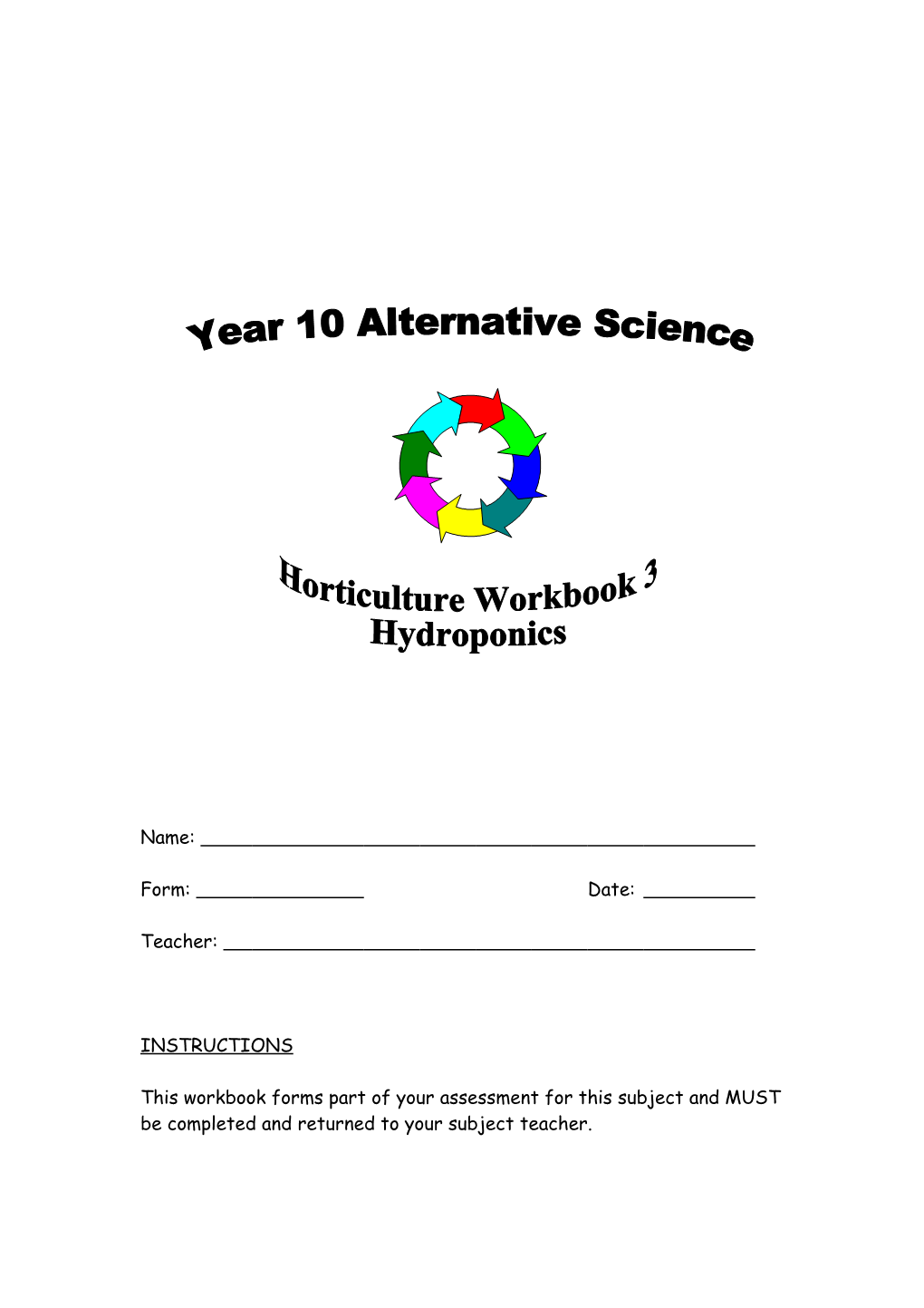 Hydroponics Skills Checklist